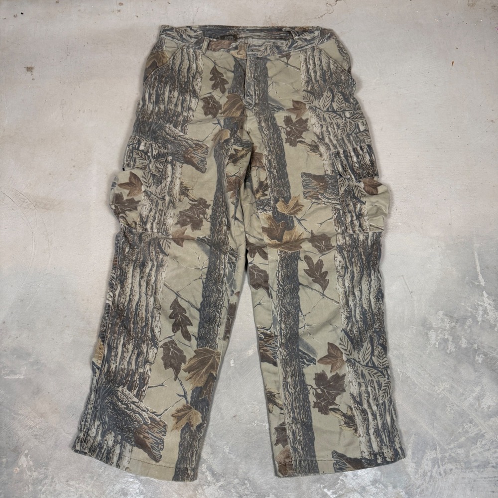 Spartan Realtree Camo Cargo Pants Mens Large Made in USA Hunting Tactical Brown